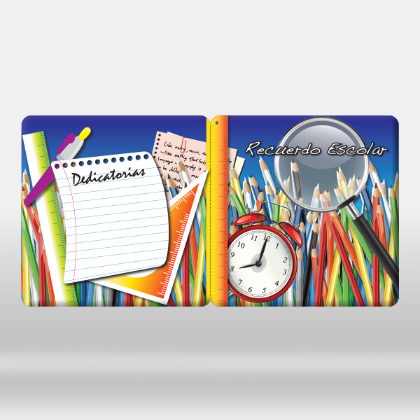 Carpeta ilustrada para fotografías escolares
